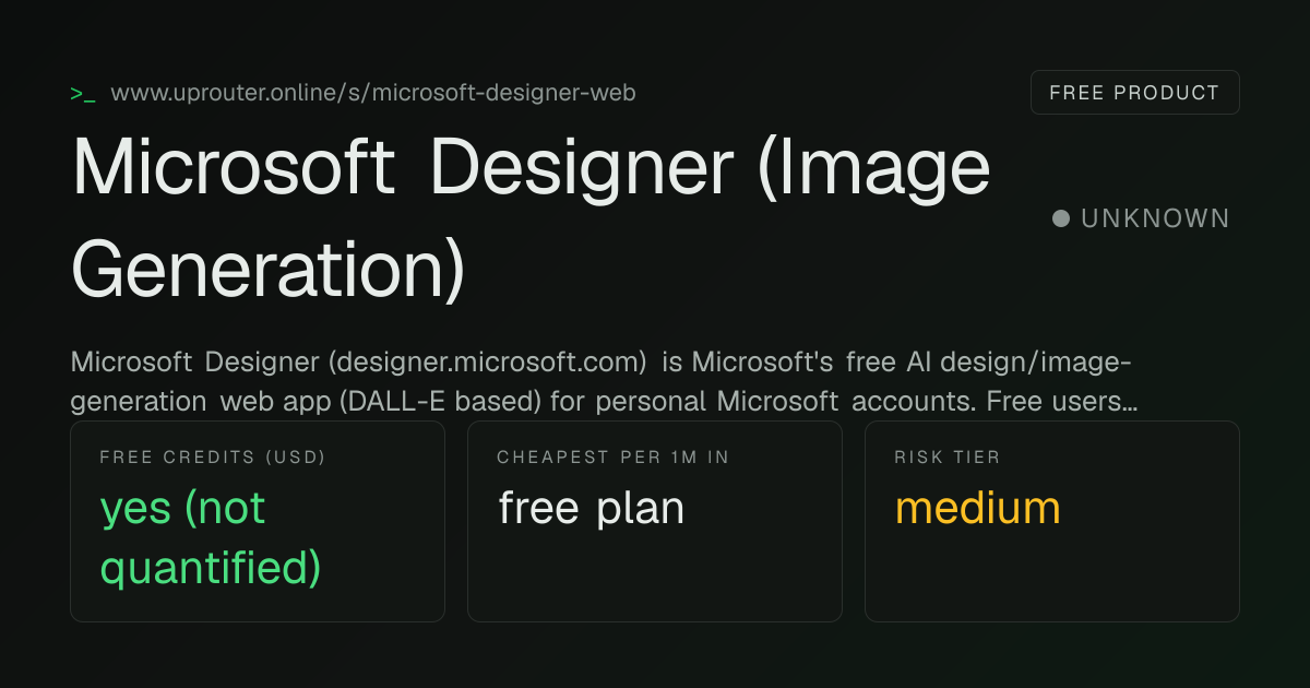 Microsoft Designer (Image Generation) added to the directory