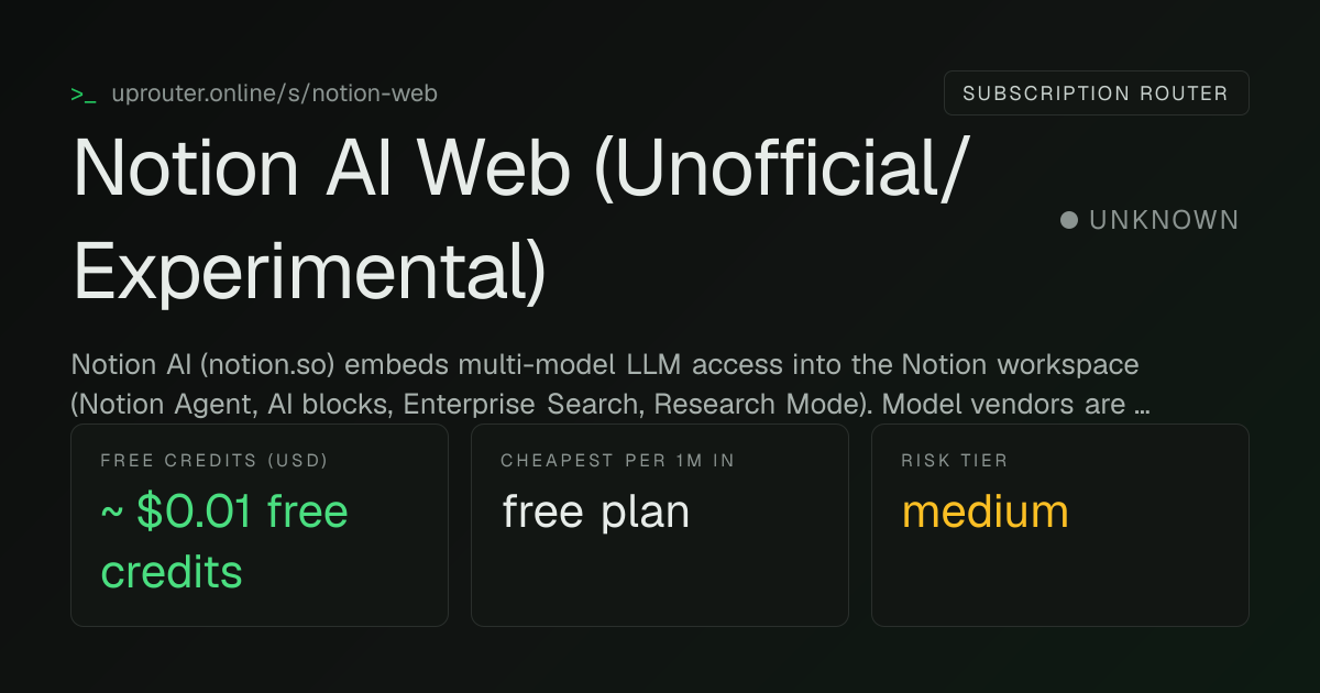 Notion AI Web (Unofficial/Experimental) added to the directory