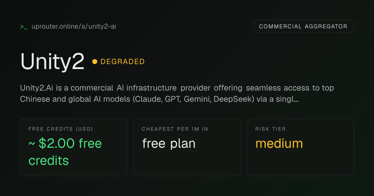 Unity2 status flipped to degraded